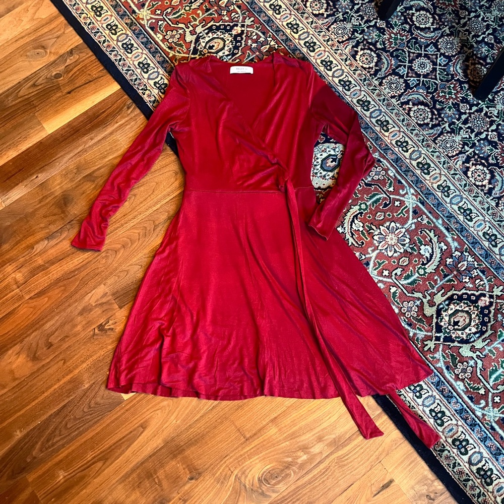 Bailey 44 dark red wrap dress size s - Picture 3 of 6